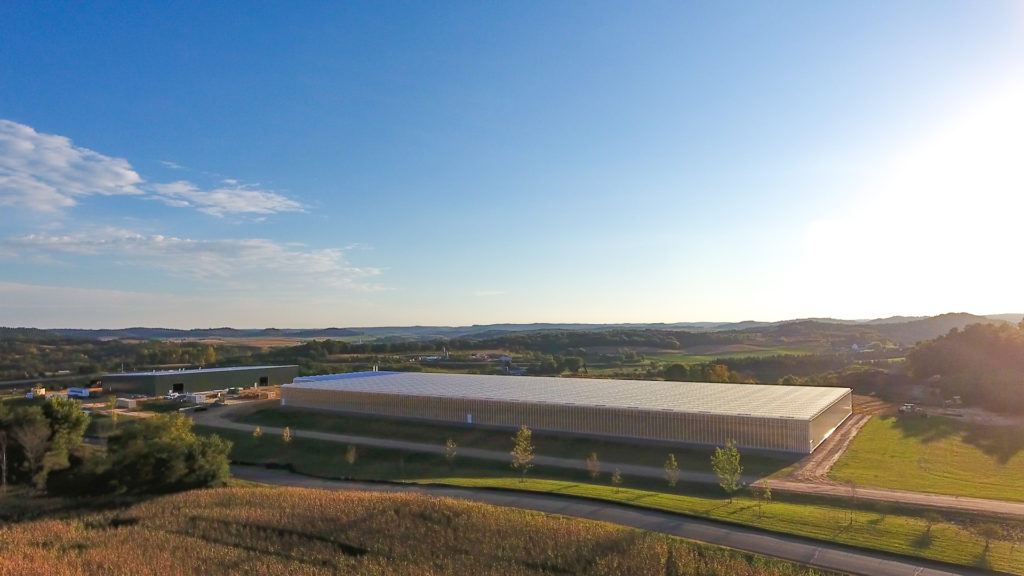 A drone shot of the Superior Fresh farm operation in Wisconsin.