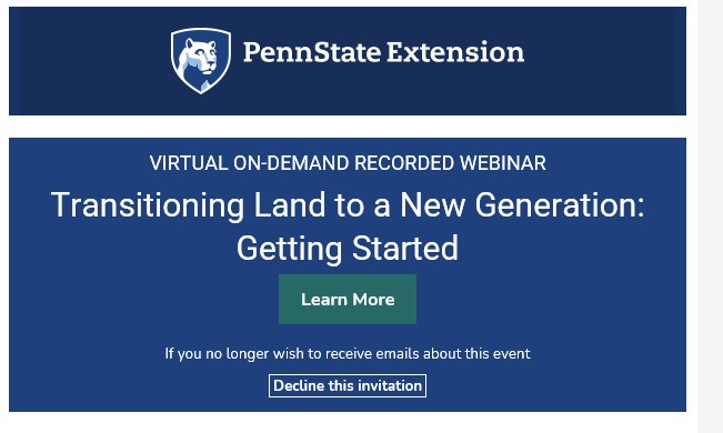 Penn State makes land transition webinar available